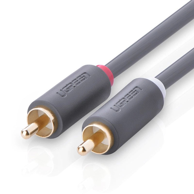Cabo Áudio UGREEN AV104, 2 x RCA - 2 x RCA, 2m, Preto