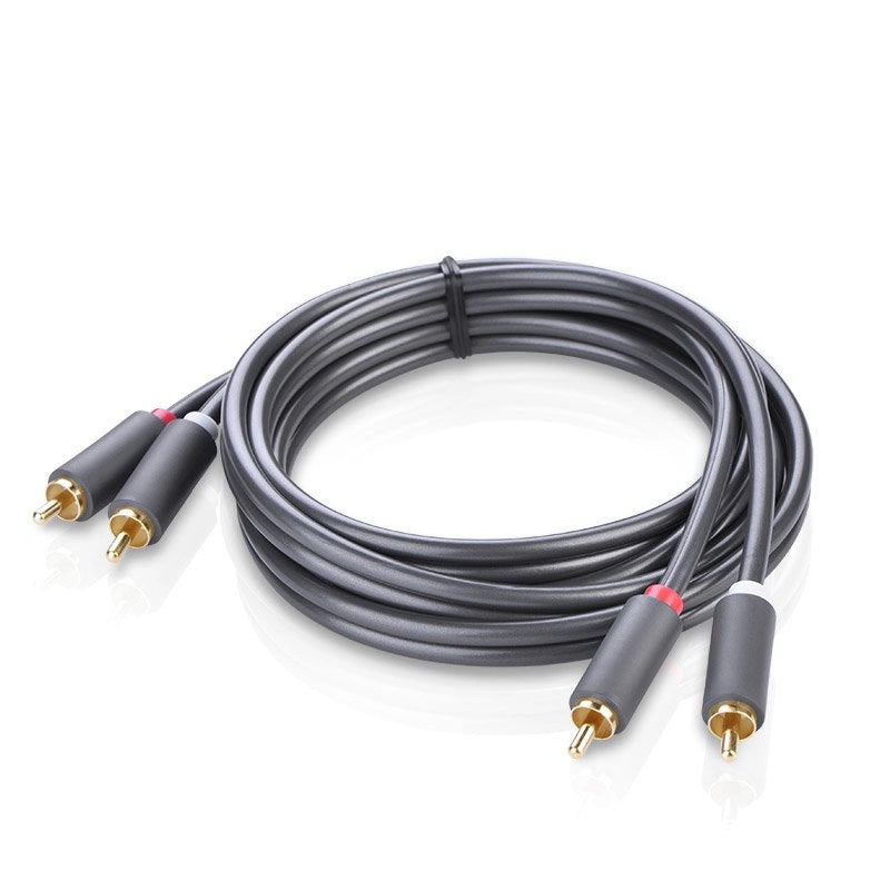 Cabo Áudio UGREEN AV104, 2 x RCA - 2 x RCA, 2m, Preto