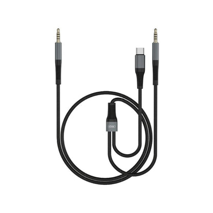 Cabo Áudio USB-C / 3.5mm - 3.5mm XO Design NB178B, 1m, Preto
