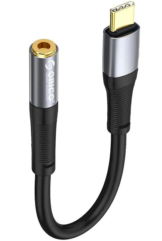 Adaptador de áudio USB-C - 3,5 mm Orico AXC-02, Preto