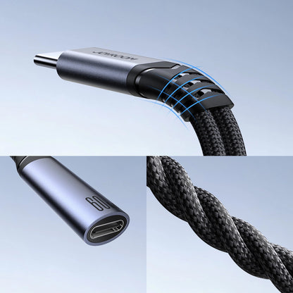 Cabo de Áudio USB-C - 3.5mm / USB-C Joyroom SY-C02, 0.14m, Preto