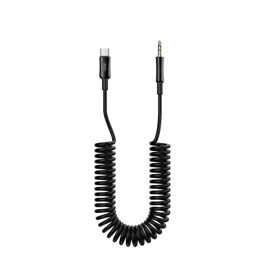 Cabo áudio USB-C - 3,5 mm XO Design NB-R255B, 1 m, preto 