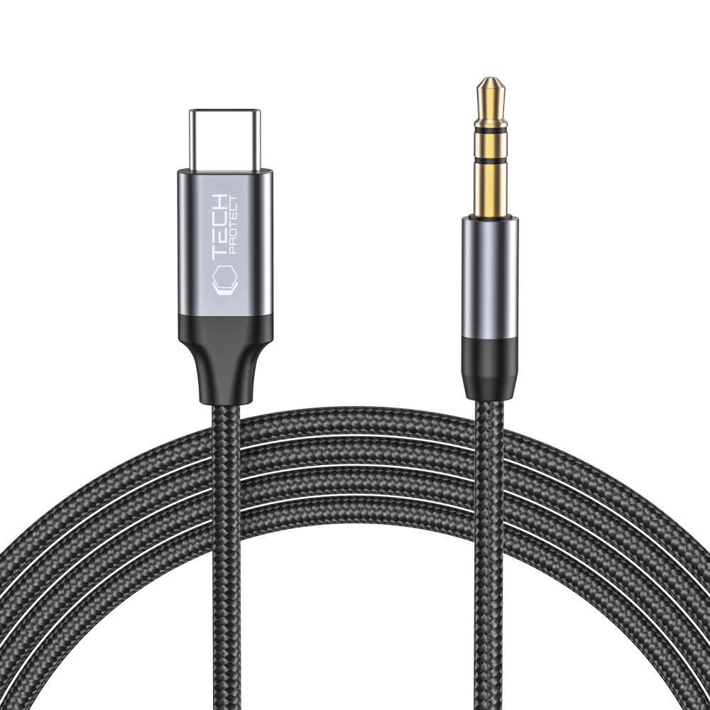Cabo Áudio USB-C - 3.5mm Tech-Protect Ultraboost, 1m, Preto