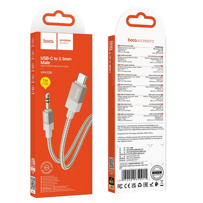 Cabo Áudio USB-C - 3.5mm HOCO UPA32B, 1m, Dourado