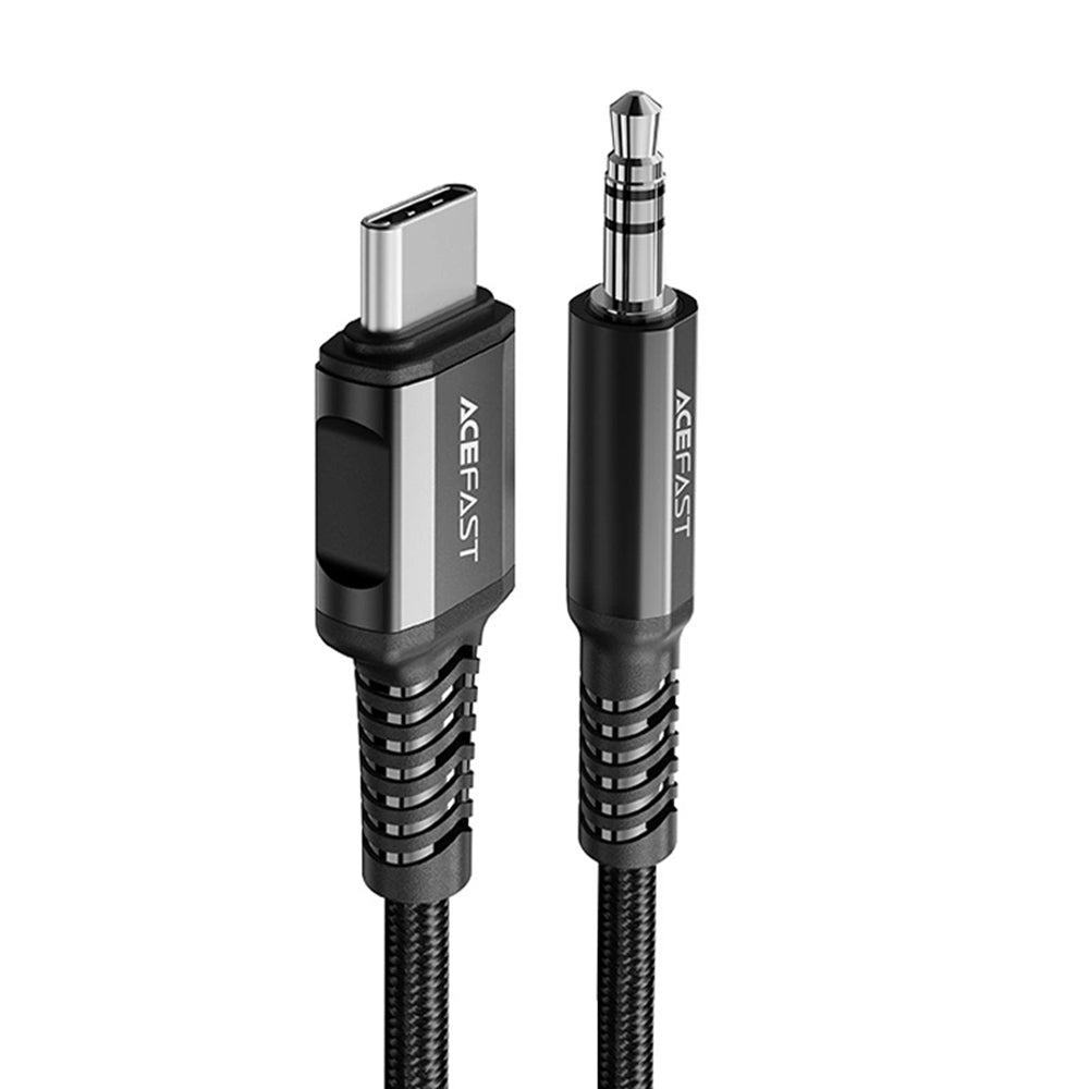 Cabo Áudio USB-C - 3.5mm Acefast C1-08, 1.2m, Preto