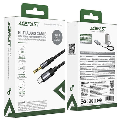 Cabo Áudio USB-C - 3.5mm Acefast J11, 1m, Preto