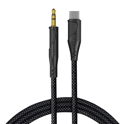 Cabo Áudio USB-C - 3.5mm Lito LA02, 1m, Preto