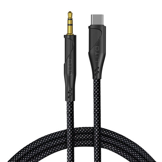 Cabo Áudio USB-C - 3.5mm Lito LA02, 1m, Preto