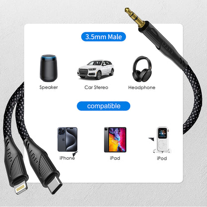 Cabo Áudio USB-C - 3.5mm Lito LA02, 1m, Preto