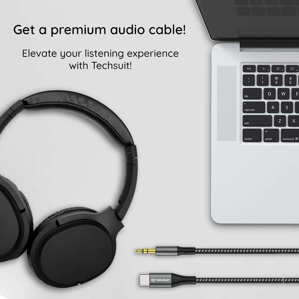 Cabo Áudio USB-C - 3.5mm Techsuit AC16 NexaSound, 1m, Cinzento