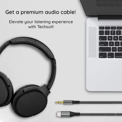 Cabo Áudio USB-C - 3.5mm Techsuit AC16 NexaSound, 1m, Cinzento
