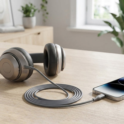Cabo Áudio USB-C - 3.5mm Techsuit AC4 SoundFlex, 1m, Cinzento