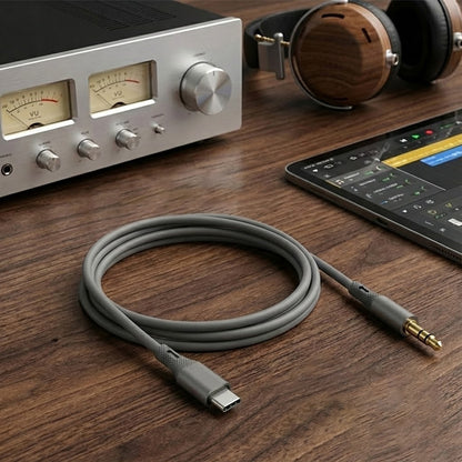 Cabo Áudio USB-C - 3.5mm Techsuit AC4 SoundFlex, 1m, Cinzento