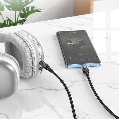 Cabo de Áudio USB-C - 3.5mm HOCO UPA27, 1.2m, Preto