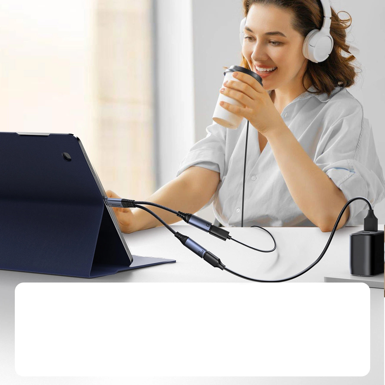 USB-C Audio Cable - 2 x USB-C Joyroom SY-C03, 0.14m, Black