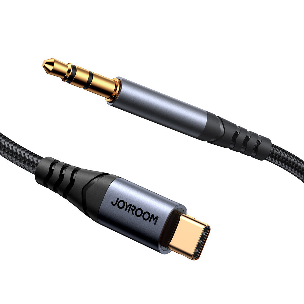 Cabo de Áudio USB-C - 3.5mm Joyroom SY-A07, 1.2m, Preto