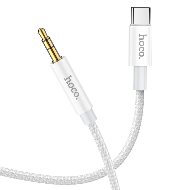 Cabo de Áudio USB-C - 3.5mm HOCO UPA19, 1m, Prateado