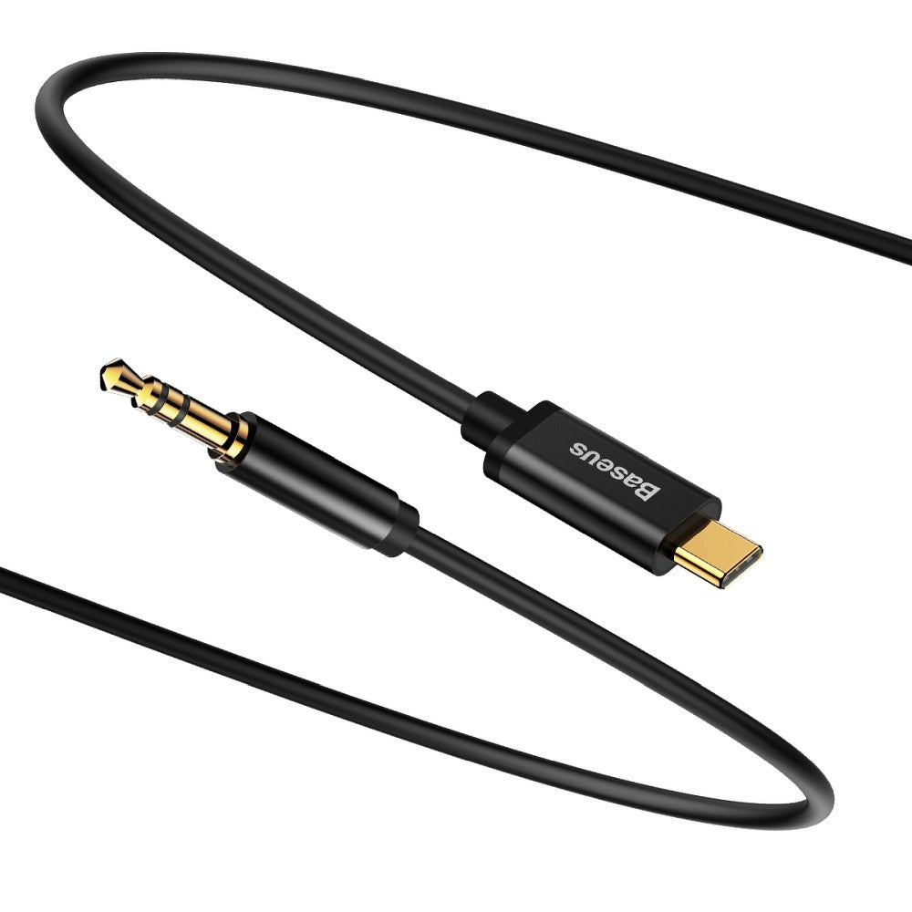 Cabo áudio USB-C - 3,5 mm Baseus Yiven Yiven M01, 1,2 m, preto CAM01-01