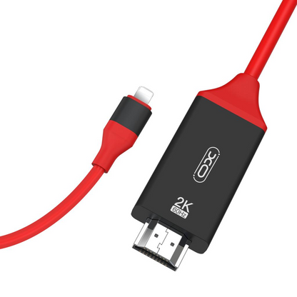Cabo Áudio e Vídeo Lightning - HDMI XO Design GB006, 1.8m, Vermelho