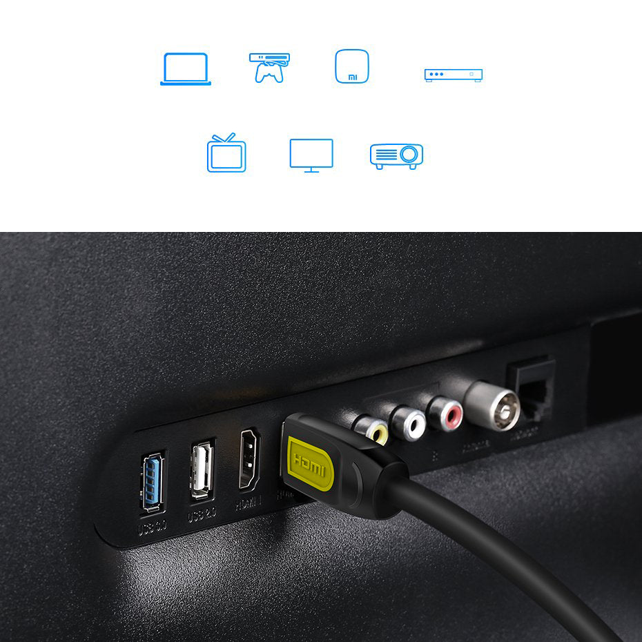 Cabo de Vídeo UGREEN HD101, HDMI - HDMI, 4K, 1m, Preto