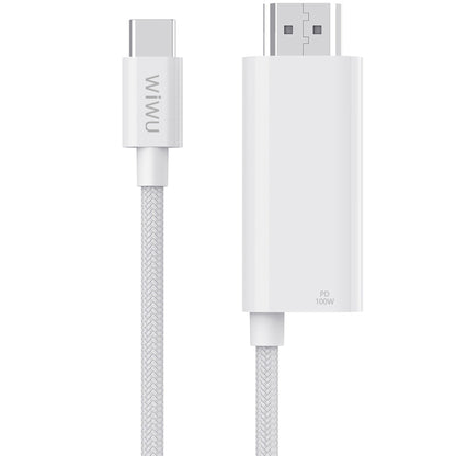 Cabo áudio e vídeo USB-C - HDMI WiWu Wi-PS001, 1,8 m, branco