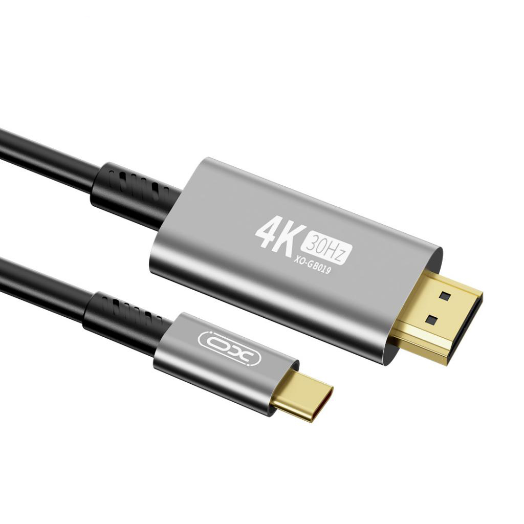 Cabo Áudio e Vídeo USB-C - HDMI XO Design GB019, 1.8m, Preto