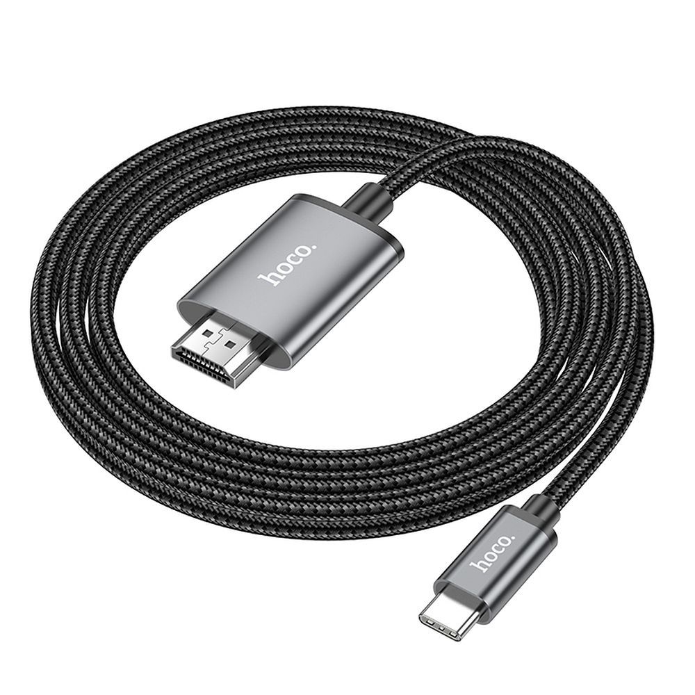 Cabo Áudio e Vídeo USB-C - HDMI HOCO UA27, 2m, Cinzento