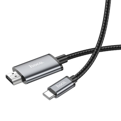 Cabo Áudio e Vídeo USB-C - HDMI HOCO UA27, 2m, Cinzento