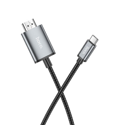 Cabo Áudio e Vídeo USB-C - HDMI HOCO UA27, 2m, Cinzento