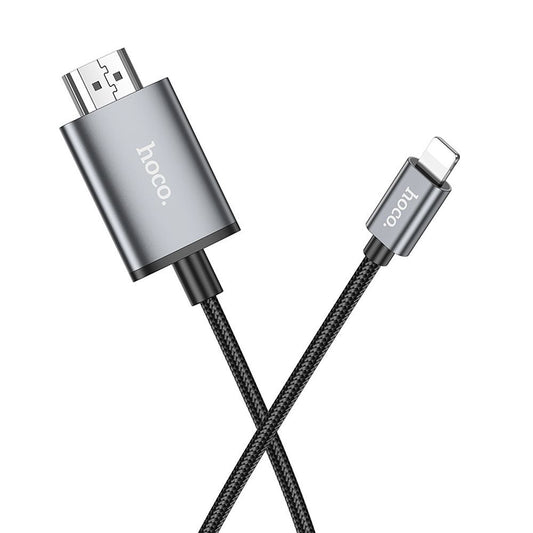 Cabo Áudio e Vídeo Lightning - HDMI HOCO UA27, 2m, Cinzento
