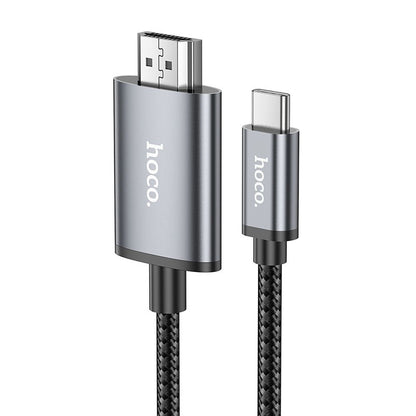 Cabo Áudio e Vídeo USB-C - HDMI HOCO UA27, 2m, Cinzento