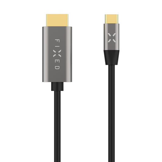 Cabo Áudio e Vídeo USB-C - HDMI Fixo, 2m, Cinzento
