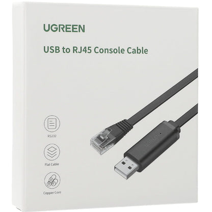 UGREEN CM204 USB Console Cable, RJ45, 3m, Black