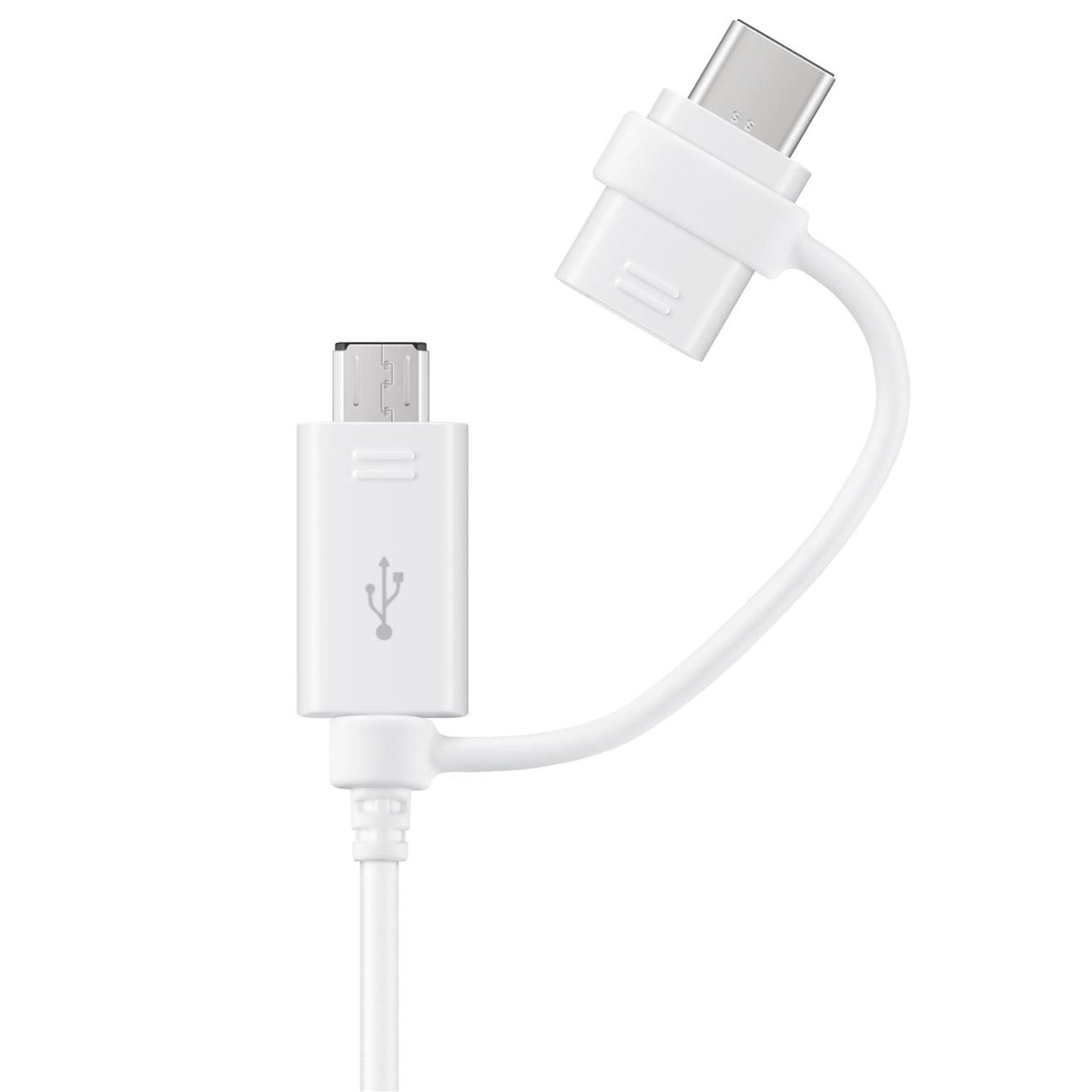 Cabo de carregamento e dados USB-A - USB-C / microUSB Samsung Combo 2em1, 18W, 1,5 m, branco EP-DG930DWEGWWW