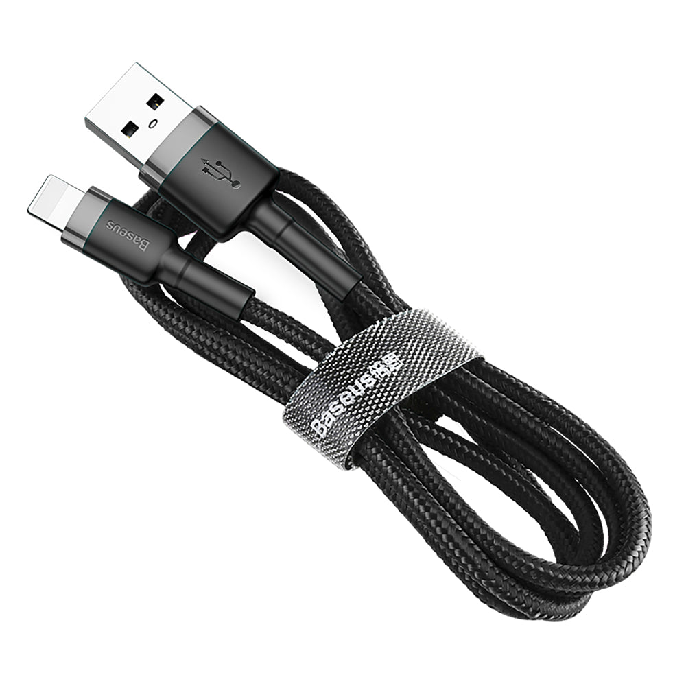 Cabo de carregamento e dados USB-A - Lightning Baseus Cafule, 18W, 1m, cinzento CALKLF-BG1