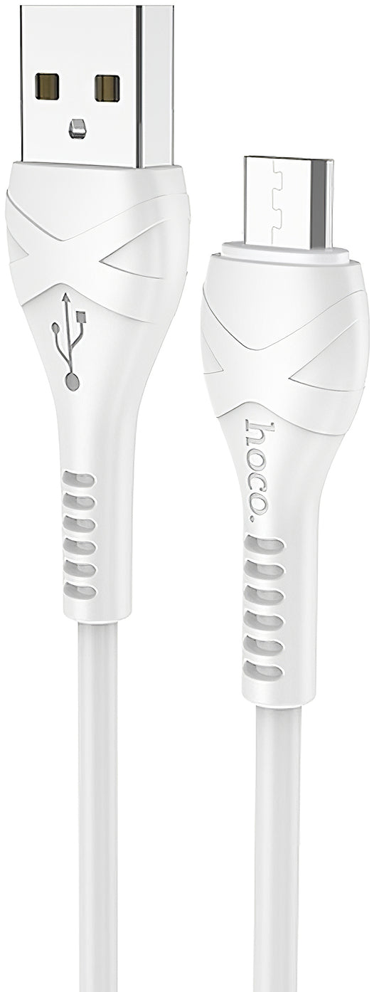 Cabo de Dados e Carregamento USB-A - microUSB HOCO X37, 18W, 1m, Branco