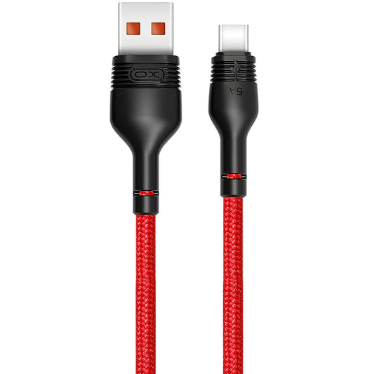 Cabo de carregamento e dados USB-A para USB-C XO Design NB55, 40W, 1m, vermelho