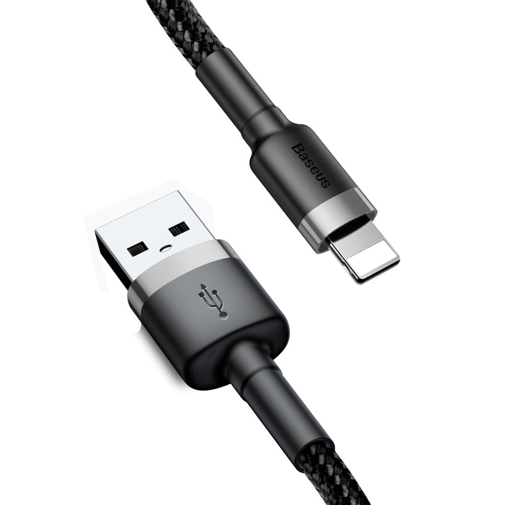 Cabo de Dados e Carregamento USB-A - Lightning Baseus Cafule, 18W, 3m, Cinza CALKLF-RG1