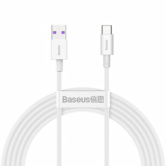 Cabo de carregamento e dados USB-A - USB-C Baseus Superior Series, 66W, 2m, branco CATYS-A02