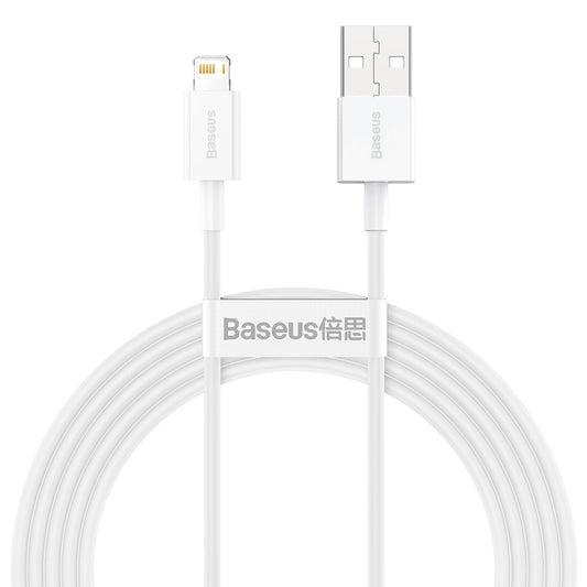 Cabo de carregamento e dados USB-A - Lightning Baseus Superior Series, 20W, 2m, Branco CALYS-C02