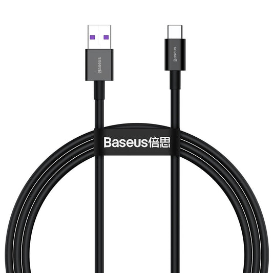 Cabo de carregamento e dados USB-A para USB-C Baseus Superior, 66W, 2m, preto CATYS-A01