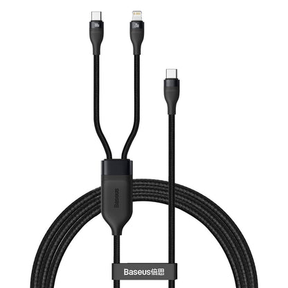 Cabo de Dados e Carregamento USB-C - Lightning / USB-C Baseus Flash Series 2in1, 100W, 1.2m, Preto CA1T2-F01