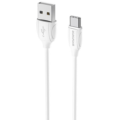 Cabo de carregamento e dados USB-A - USB-C Borofone Benefit BX19, 18W, 1m, Branco