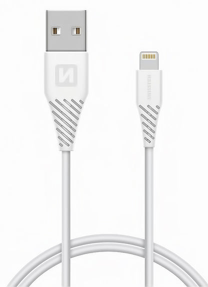 Cabo de carregamento e dados USB-A - Lightning Swissten, 18W, 1,2 m, branco 71526501