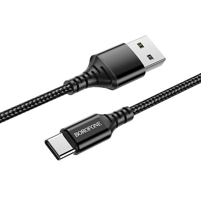 Cabo de carregamento e dados USB-A para USB-C Borofone BX54 Ultra brilhante, 18W, 1m, Preto