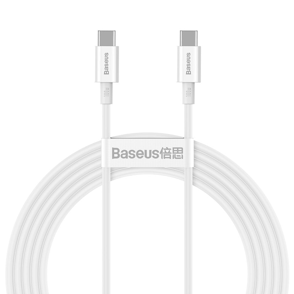 Cabo de carregamento e dados USB-C - USB-C Baseus Superior Series, 100W, 2m, Branco CATYS-C02