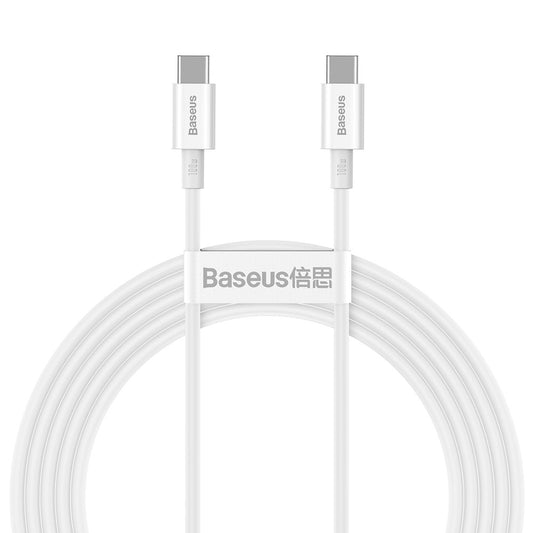 Cabo de carregamento e dados USB-C - USB-C Baseus Superior Series, 100W, 2m, Branco CATYS-C02