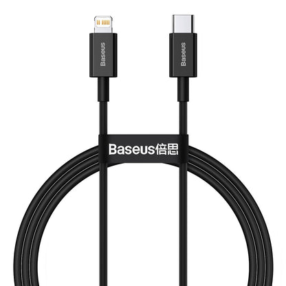 Cabo de carregamento e dados USB-C - Lightning Baseus Superior Series, 20W, 1m, preto CATLYS-A01