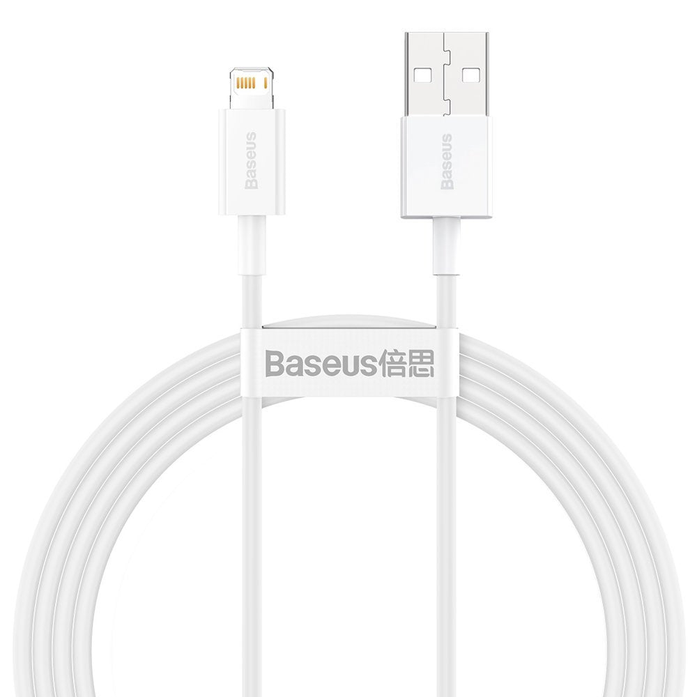 Cabo de carregamento e dados USB-A - Lightning Baseus Superior Series, 20W, 1,5 m, branco CALYS-B02