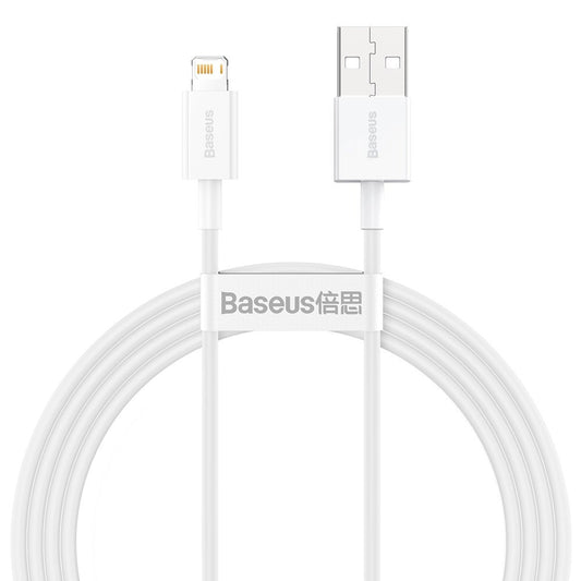 Cabo de carregamento e dados USB-A - Lightning Baseus Superior Series, 20W, 1,5 m, branco CALYS-B02